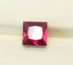 Rubí de sangre de Paloma, 11mm, corte de princesa cuadrado, piedras preciosas sueltas, fabricación de joyas, rubí de corindón de laboratorio - Product Image 5
