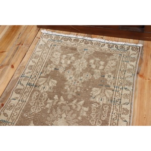 พรมวินเทจสไตล์ตุรกีขนาด 2.7x8.9 ฟุต ลายจุดสีน้ำตาล ทำจากขนสัตว์ - Product Image 5