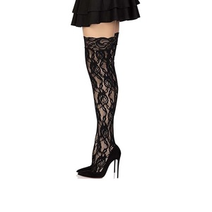 Xuất Khẩu Chất Lượng Tùy Chỉnh Của Phụ Nữ Ren Trong Suốt Vớ Màu Rắn Hơn Đầu Gối Thanh Lịch Spandex/Nylon Dệt Kim Sexy Vớ - Product Image 6