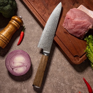 Vente en gros personnalisé OEM ODM Coutellerie Couteau de chef Damas de cuisine en acier traditionnel chinois fait à la main à lame tranchante fixe - Product Image 2