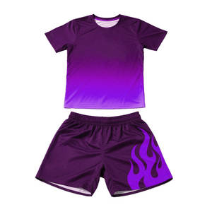 Custom Made <b>BJJ</b> <b>Rash</b> <b>Guard</b> Knitted Set Heat-Transfer Printed 100% Polyester Quick Dry Lightweight Martial Arts T-Shirt Shorts - Product Image 4