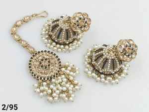 ชุดต่างหูมุกโมติกาสำหรับผู้หญิงและเด็กผู้หญิงชุดชุบทองอินเดียแบบดั้งเดิมและทันสมัย - Product Image 2