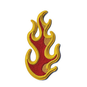 Parches bordados de llama de fuego únicos de Mejor Diseño de Tepra Sports PVC de alta calidad para decoración de prendas Tipo Tela fieltro - Product Image 1