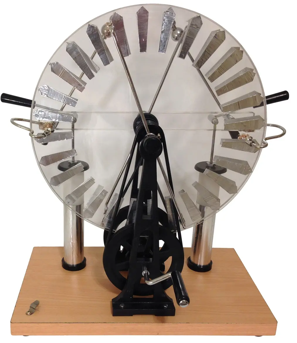 Wimshurst מכונה 300 mm מעבדה ציוד לשימוש במעבדה אלומיניום גיליון לשימוש במעבדה רדיקלי
