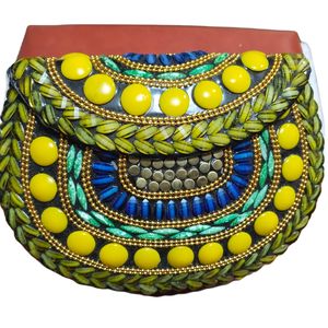 Sac fait main de dames d'embrayage de dames avec la pierre - Product Image 6