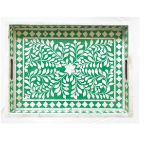 Hotels Home Kitchen Other Event Usage for Fast Food Server Tray Oval Shape Rattan Design Bone Inlay Finishing 3 Serving Tray - Product Image 5