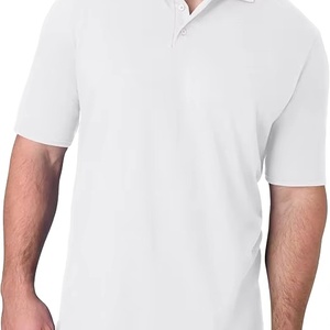 Chemises pour hommes de haute qualité, confortables, respirantes, légères, en toile 100% polyester, à manches courtes, avec logo personnalisé - Product Image 1