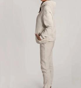 Dernier style de survêtement vintage court automne hiver Design solide deux pièces tenues de plein air décontractées ensemble de prix de gros confortable - Product Image 4