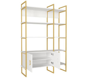 Bibliothèque Santana exclusive de luxe en aggloméré blanc-or de Turkiye Best Seller - Product Image 5