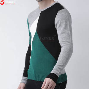 Pull-over en polyester personnalisé pour hommes, couleur unie, anti-rides, col rond pour l'hiver 100%, pull tricoté décontracté en polyester - Product Image 2
