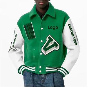 Blouson universitaire personnalisé 2026 pour homme, en laine de haute qualité avec manches en cuir, blouson Letterman avec patch brodé, blouson bomber unisexe - Product Image 5