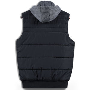 Veste Gilet Noir pour Homme Personnalisable 100% Polyester Respirant Design Hiver Col Brodé Fermeture Éclair Uni S-Vente en Gros - Product Image 4