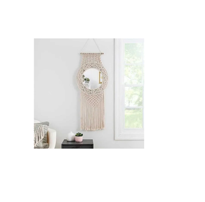 Miroir mural en macramé durable Design décoratif et créatif Looks tendance Finition naturelle Décoration de Noël Décoration de la maison - Product Image 5