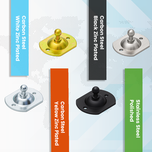 Support de fixation vertical en acier au carbone pour ressort à gaz, 10 mm (0,39 po), à tête plate, nickelé et zingué, 3 mm - Product Image 2