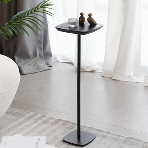 <b>Small</b> Metal Cocktail <b>Table</b> with Wooden Lift Feature Square Pedestal Stand for <b>Small</b> Spaces in Living Room <b>Round</b> Pattern Home Use - Product Image 6
