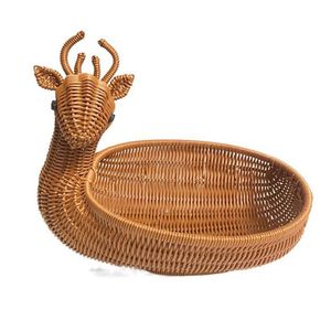 Vente en gros de plateaux à fruits ronds traditionnels en rotin naturel faits à la main de différentes tailles plateaux de service en rotin personnalisés plateaux de décoration intérieure - Product Image 5