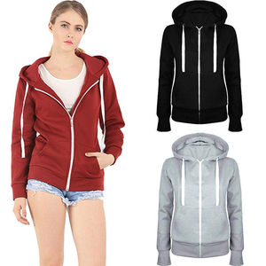 Sudaderas con cremallera más vendidas para mujer Logotipo personalizado Impresión Zip up Sudaderas con capucha en blanco Streetwear Servicio OEM disponible - Product Image 1