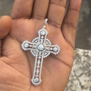 Suministro VVS Lab Grown Diamond Hip Hop Colgantes Oro blanco Joyería fina para hombres y mujeres Iced Bling Jewelry 925 Sterling Silver - Product Image 1