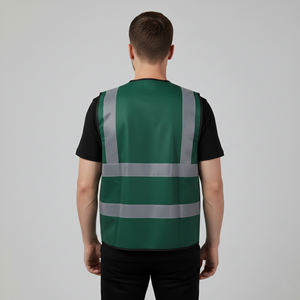 Gilet de sécurité réfléchissant en maille haute visibilité de classe 2 ANSI pour hommes avec LED clignotante, imperméable, logo personnalisé, poches - Product Image 5