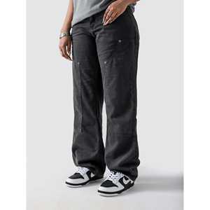 Pantalones Cargo Skinny de Mezclilla Gris Oscuro Carpenter, Cintura Alta, Lavado a la Piedra, Estilo Vintage Hip Hop, Bordados, Cómodos para Invierno - Product Image 2