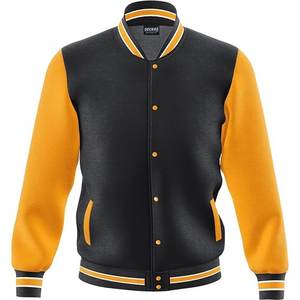 Veste universitaire à la mode pour hommes, décontracté, coupe régulière, blousons bombardiers de baseball Letterman, polaire - Product Image 3