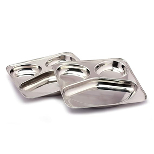 FOURNISSEUR EN GROS COMPARTIMENTS DE MÉNAGE DE CANTINE SCOLAIRE SERVEUR D'ALIMENTS PLATEAU D'ALIMENTATION EN MÉTAL EN ACIER INOXYDABLE ACCESSOIRES DE CUISINE SERVEUR D'ALIMENTS - Product Image 3