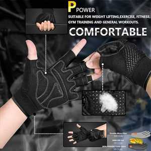 Workout Gloves Padded Weight Lifting Gloves for <b>Men</b>/Women, Fingerless Grip Gym Gloves Fitness Gloves for Exercise,Hanging,Weight - Product Image 2