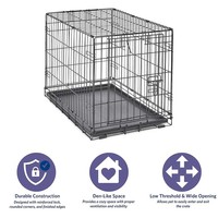 Cage pour chien de qualité professionnelle, conception pliable améliorée avec doubles portes, séparateur et pieds anti-rayures