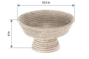 Bol à fruits en rotin naturel avec support Plateau fait main Décoration intérieure du Vietnam - Product Image 3