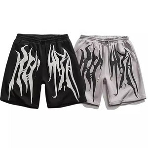 กางเกงขาสั้นผ้าคอตตอนสำหรับผู้ชายกางเกงวอร์มลำลองพิมพ์ลายสตรีทแวร์ออกแบบได้ตามต้องการ - Product Image 1