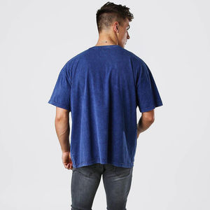 T-shirts en coton 100% délavés à l'acide, fabriqués en usine, T-shirts délavés à l'acide personnalisés, T-shirts pour hommes en coton lourd surdimensionnés, T-shirts pour hommes délavés à l'acide - Product Image 3
