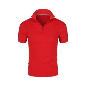 세련된 폴로 셔츠 남성용 레드 컬러 턴 다운 칼라 도매 가격 편안한 골프 셔츠 판매