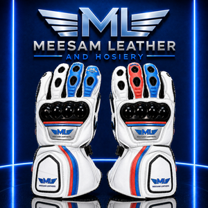 Guantes de Carreras de Cuero PU Transpirables y Protectores, con Cierre de Hebilla, Diseño Panelado, Unisex, para Motociclismo - Product Image 1