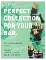 Ensemble de shaker à cocktails de luxe classique en acier inoxydable écologique de 6 pièces, 500 ml, avec passoire Hawthorne, outils de bar en métal de qualité supérieure