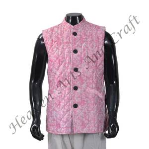 Veste matelassée en coton imprimée à la main Fabricant indien Nouveau dernier design Vintage fait à la main Point fin imprimé matelassé - Product Image 6