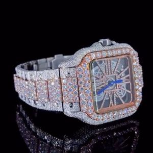 Latest Design Customized Fashion Jewelry <b>Crafted</b> Stainless Steel Fully Iced Out Wrist Watch for Men Moissanite Diamonds - Product Image 5