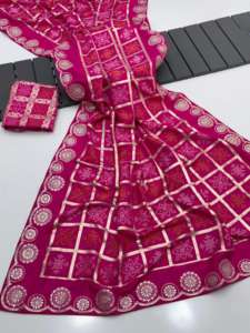 Nouveau lancement de sari de mariage formel pour femmes en soie Ghadchola pure, riche pallu, lourd - Product Image 3