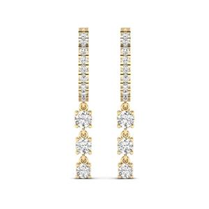 Trendy Luxury Gold Plated Silver Moissanite <b>Diamond</b> <b>Dangle</b> <b>Earring</b> Jewelry for Women Designer Long Drop Style Partywear <b>Earrings</b> - Product Image 5