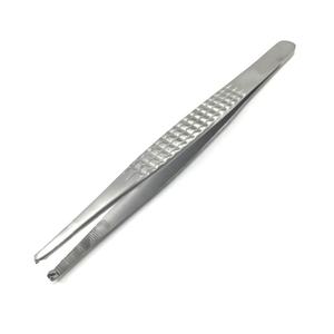 Pinzas Adson para tejido, 12 cm, pinzas quirúrgicas manuales de acero con punta dentada de 3 mm, diseño recto, juego de instrumentos reutilizables - Product Image 1
