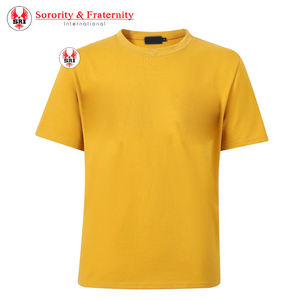 T-shirt personnalisé en coton brodé avec appliqué Omega et lettres grecques, col en V, pour sororités - Product Image 6