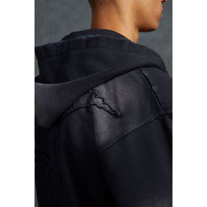 Survêtement deux pièces unisexe de haute qualité, en coton 100%, vintage, coupe ample, à jambes larges, avec fermeture éclair, appliqué, pour l'hiver - Product Image 3