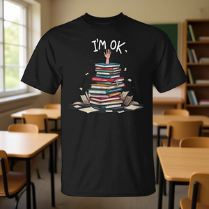 T-Shirt 'Ok Nerd' per Bibliotecari e Insegnanti, Abbigliamento Promozionale a Tema Scolastico - Product Image 3
