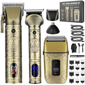 Recortadora de Pelo Profesional para Hombre y Afeitadora Eléctrica para Barba, Inalámbrica con Pantalla LCD para el Cuidado Facial - Product Image 1