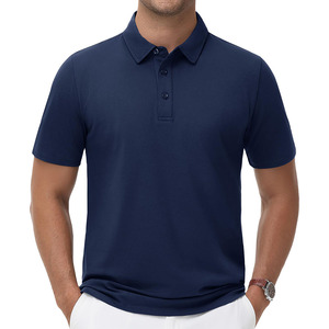 Polo uni pour homme Respirant Séchage rapide Anti-froissement Anti-boulochage Anti-rétrécissement Polo écologique pour homme - Product Image 1