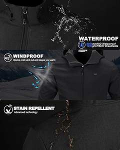 Vestes Soft Shell imperméables pour hommes coupe-vent résistant à l'eau pour hommes avec col montant vestes de haute qualité - Product Image 4