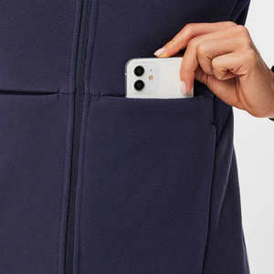 Chaqueta Médica con Capucha y Cremallera para Mujer, Diseño Color Block, Mezcla de Algodón y Felpa Vaquera - Product Image 5