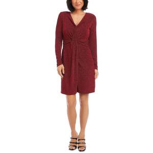 Abito tubino comodo Karen Kane con vita naturale e design rosso con nodo frontale - Product Image 1