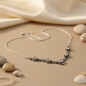 Collier pour femme en argent 925 avec zircone cubique, bijoux en cristal tendance - Product Image 2