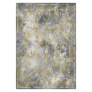 Tapis de salon en chenille antidérapant, imprimé numérique effet marbre multicolore neutre, lavable en machine, vente en gros RUGS DEPOT LXDP-0286 - Product Image 1