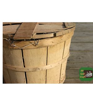 DURABLE WOODEN CRAB <b>BASKET</b> BUSHEL TYPE WITH <b>LID</b> FOR SEAFOOD <b>STORAGE</b> TRANSPORT AND DISPLAY FROM FACTORY - Product Image 1